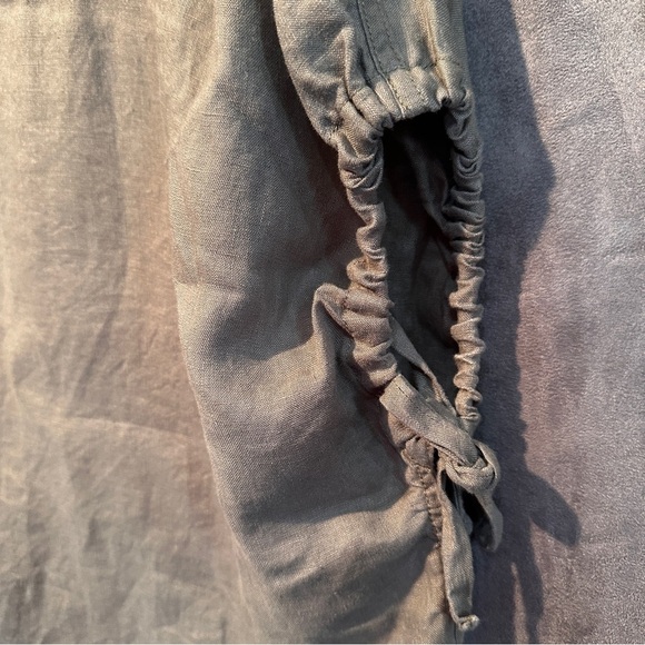 Everlane Linen Side Tie Top Olive Green Minimalist Capsule Wardrobe S - Picture 9 of 13